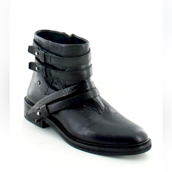 Dolce Vita Shoes - Dolce Vita Kiera Leather Moto Ankle Riding Bootie Black